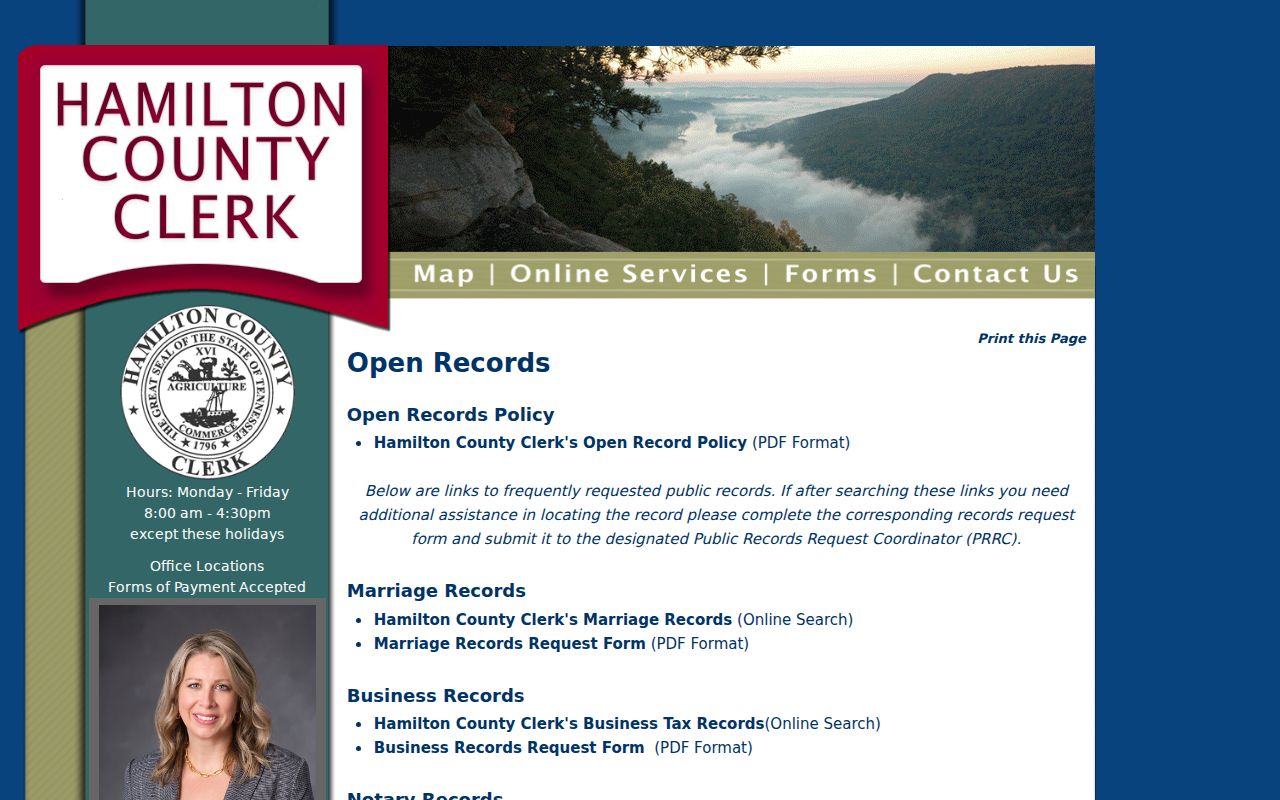 East Ridge residents directory Hamilton County Clerk open records hub