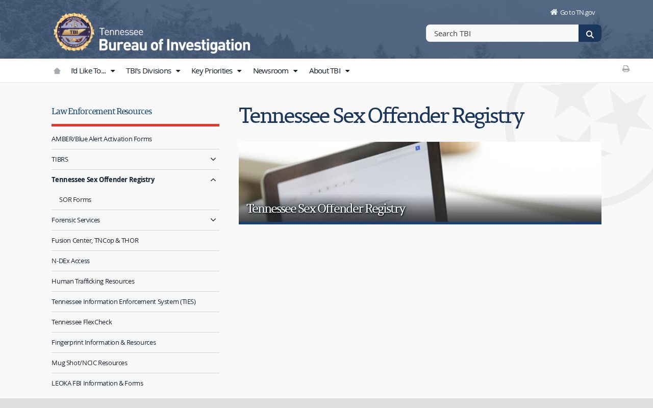 East Ridge neighbors Tennessee Bureau of Investigation registry hub