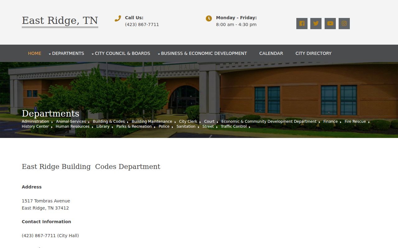 East Ridge ZIP code directory address-based permits and code records